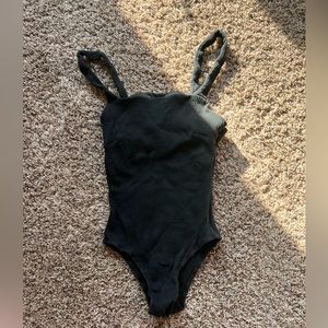 Princess Polly Black Ribbed bodysuit